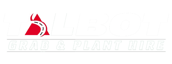 NEW white version of Talbot Plant Hire for website on dark blue background